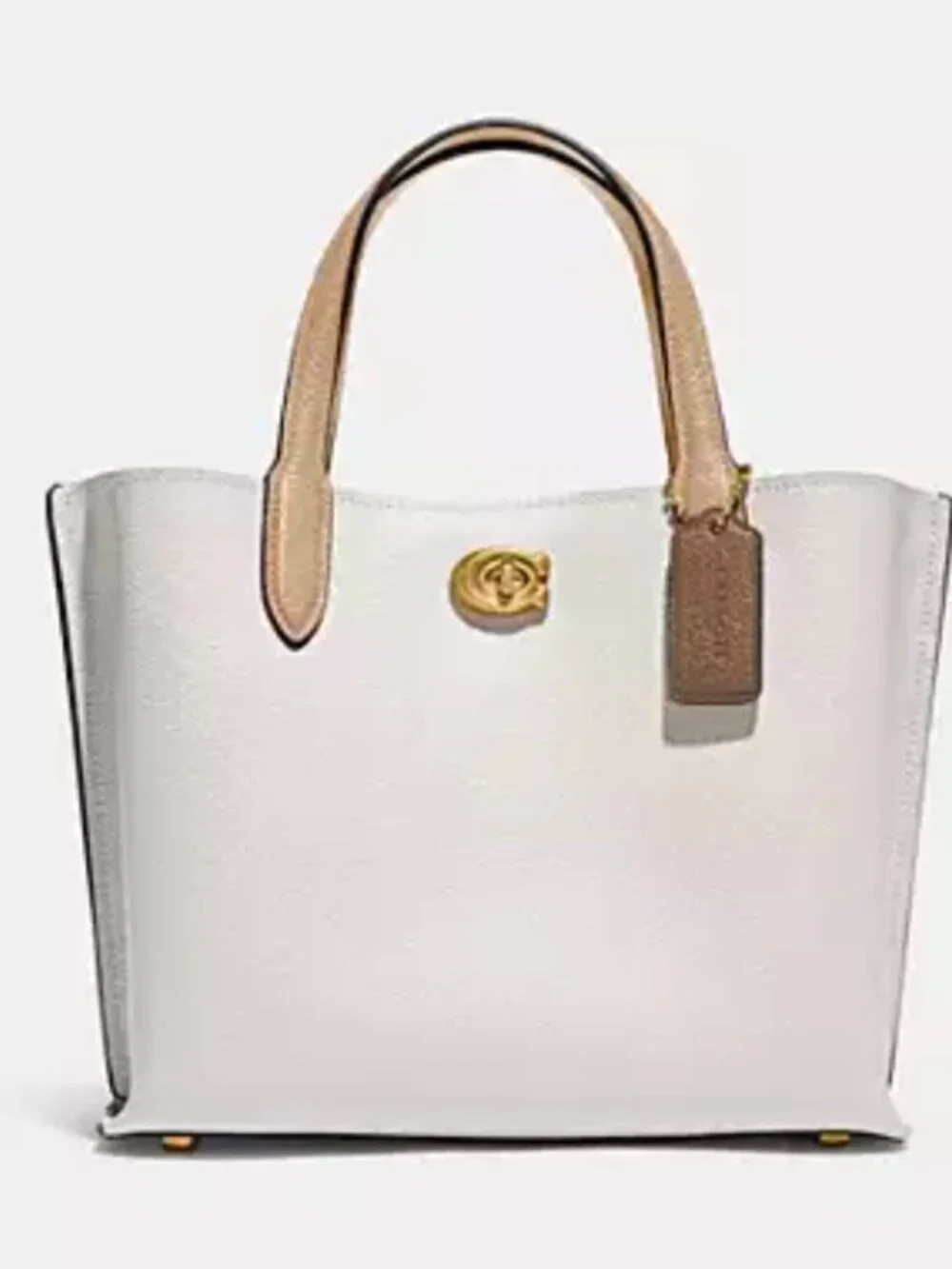Coach Colorblock Leather Willow Tote 24 Chalk Multi Bag C8561